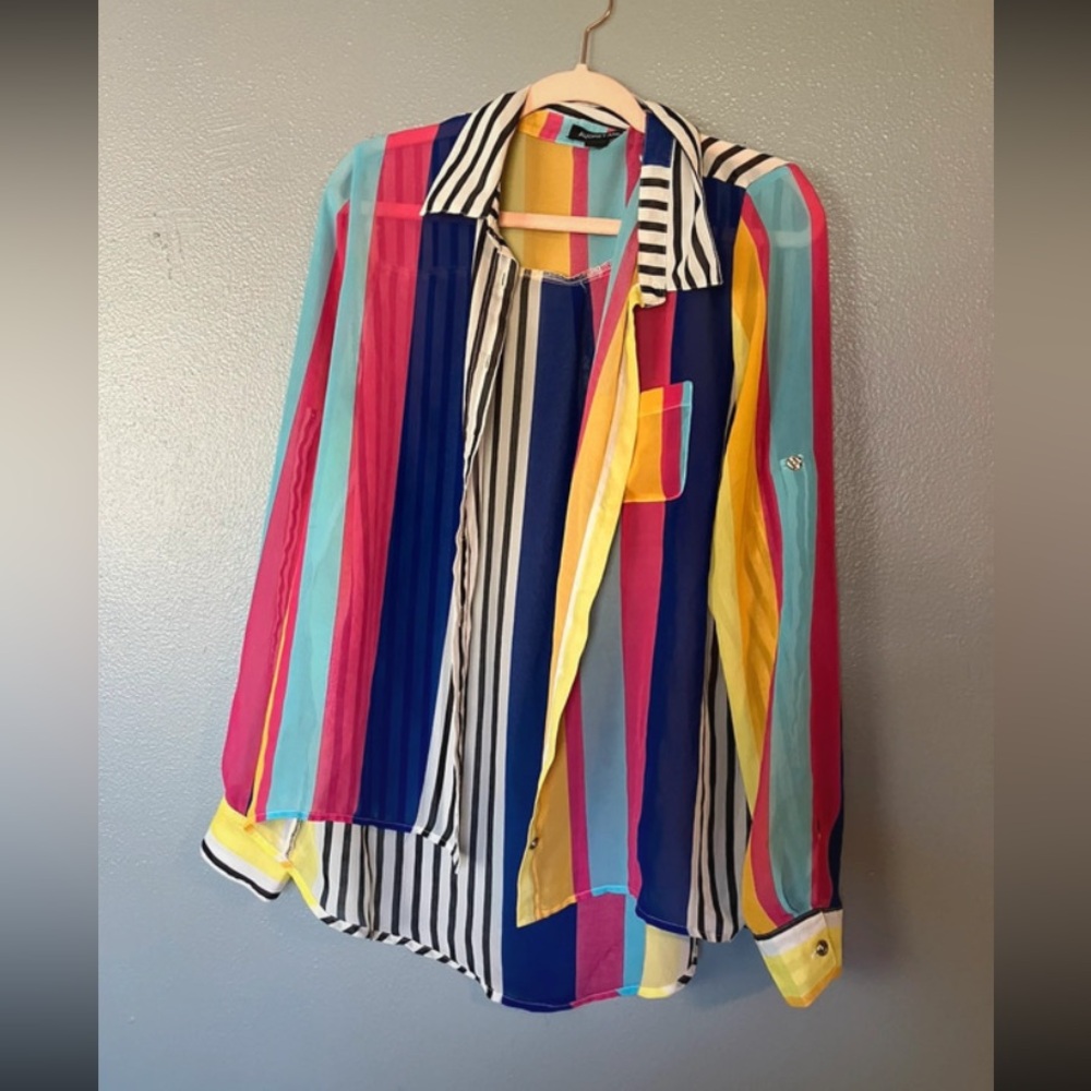 Audrey Ann Multicolor Striped Shirt